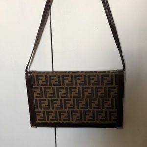 Fendi clutch with shoulder strap